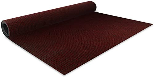 Floordirekt Nadelfilz Bodenbelag Atlas 100 x 300 cm, Rot - Meterware - pflegeleichter Gewerbe Teppichboden - schalldämmend, schwer entflammbar, rutschhemmend - Teppich Läufer - Büro Messe