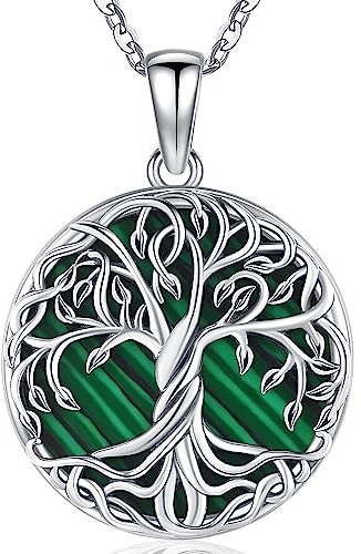 Friggem Collier Pendentif Arbre de vie Yggdrasil en Argent Sterling 925 Celtique Arbre de Vie Bijoux Cadeau pour Femme Maman Fille (E-Collier arbre de vie)