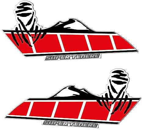 IRIDEA DESIGN Adesivi 3D lato serbatoio rosso 3D resinato compatibile con YAMAHA XT ZE SUPER TENERE 1200 2010-2022