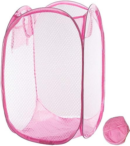 König Design Wäschekorb Rosa - Faltbarer Wäschesack Pop Up Laundry Basket Ideal Wäschetonne und Wäschepuff für Kinderzimmer Schmutzwäschebehälter Klappbarer Wäschekorb Stoff, Reise-Wäschesack