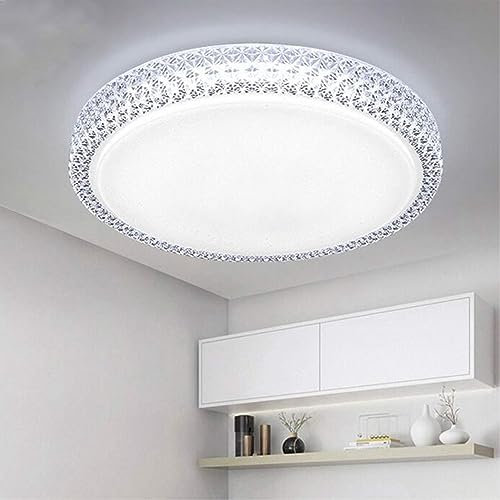 Youyijia Lampe Wohnzimmer 12W Led Deckenleuchte Rund Ø27cm Kristall Modern Deckenleuchte Sternenhimmel Schlafzimmerlampe Deckenlampe für Schlafzimmer Badezimmer Küche Flur Balkon Büro Esszimmer
