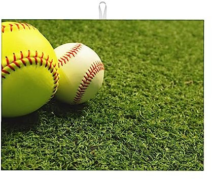 Baseball-Softball-bedruckte Abtropfmatte für die Küche, saugfähig, Abtropfmatte, großes Abtropfpad für Theken, Abtropfgitter