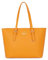 Princely London Shopper Beverly Medium - Stylische Handtasche Damen - Geräumige Shopper-Tasche mit Reißverschluss & Innenfächern - Gelb/Curry