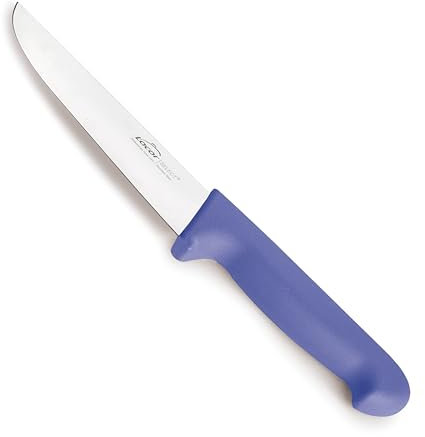 LACOR - 38332 - Select Metzgermesser, allergenfreies Produkt, Edelstahl, fester und ausgewogener Schnitt, ergonomischer lila und rutschfester TPV-Griff, 17.5 cm