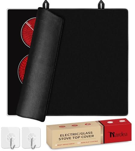 Nardea Hob Covers Protector 61x53cm, Foldable Glass Stove Top Cover Heat Resistant Induction Ceramic Electric Hob Protector, Anti-slip Coating, Dishwasher Safe