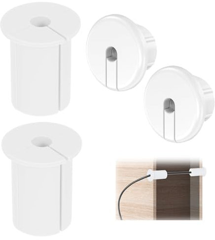 3 Pcs Cable Wall Grommet, Grommet Kit, High Quality Silicone Rubber Cable Grommet Elasticity Desk Grommet Made Available for Ethernet Cable and Furniture Wire (4pcs (White))