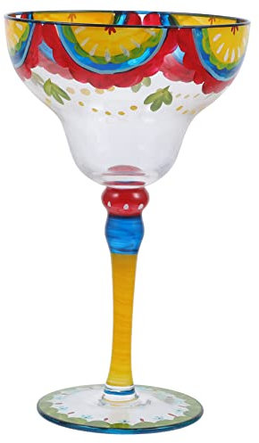 Cabilock Bicchieri da Vino Dipinti a Mano Set di 4 Bicchieri da Margarita per Feste Compleanni Matrimoni