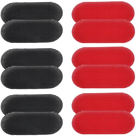 12 Piezas Pinzas para el Cabello para Flequillo, Pinza de Fleco de Pelo para Hombres Mujeres, Pegatinas de Fijación para el Cabello, Hair Gripper (Negro, Rojo)