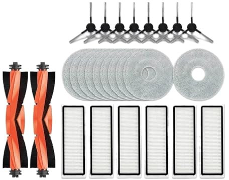 YJMYLTO Compatible con Xiaomi Robot Aspirador S20+ / S20 Plus / B108GL Piezas Accesorios Cepillo Principal Cepillo Lateral Filtro HEPA Paño de Fregona Repuesto(Combination Pack 3)
