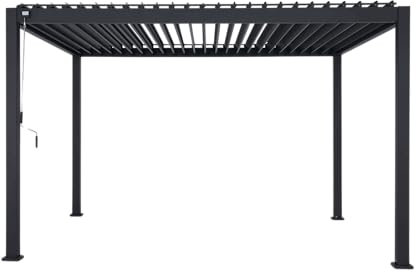 MIRADOR Pergola 111 Deluxe 3x4 m Aluminium Anthrazit verstellbares Lamellendach Garten Terasse Pergola Winterfest Stabil Pavillion