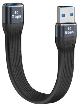 HuaLiSiJi Cable Alargador USB 3.0 5A 20V Cable USB Macho Hembra Corto 10Gbps Transmisión para Teléfonos Inteligentes, Tabletas, Hubs, Discos Duros (13.5 cm)
