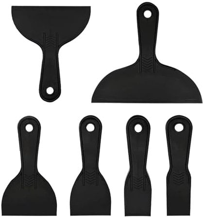 CONGGUAN 6-Piece Plastic Putty Knife Set Flexible Spackling Scrapers for Drywall Paint Car Body Filler Non-Scratch DIY Wall Repair Tools with Ergonomic Handle1
