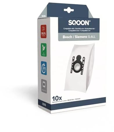 10 Staubsaugerbeutel passend für Bosch/Siemens G-All Feinstaubfilterung, BBZ41FGALL - Type G ALL geeigneter Staubbeutel mit Hygieneverschluss, Beutel inkl. Filter