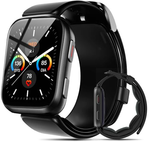 Smart Watch Blood Pressure, 1.95'' Blood Pressure Watch with Air Pump Cuff, Blood Pressure Monitor Watch for Sleep and Sports Tracking for Android iOS Supports Data Sharing, Reminder Monitoring Etc