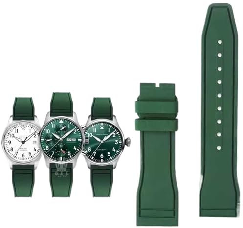 GSZCCZS Für IWC Fluoro Gummi Uhrengurt Schnellfreisetzung Pilot AMG Petronas F1 Team wasserdichtes Sportarmband Uhrenband 20mm 21mm 22mm