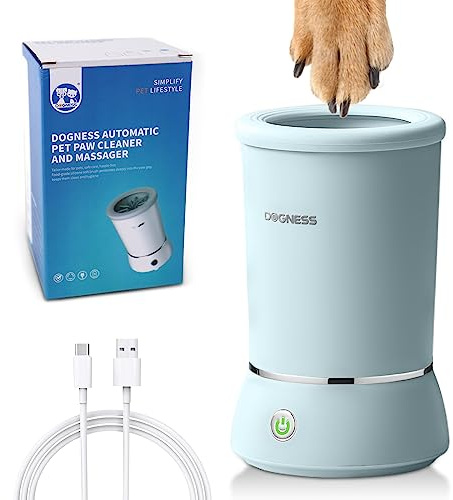 DOGNESS Pfotenreiniger für Hunde, Automatischer Hundepfoten Reiniger mit Weichem Silikon, 2000mAh, USB-Aufladung, 360° Rundum Hunde Pfotenreiniger zur Massage
