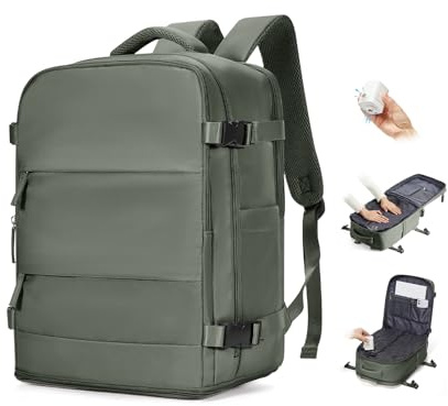 BJLFS Vacuum Backpack Travel Bag With Pump Ryanair Cabin Bags 40x30x20 Underseat Carry-ons Bag Wizzair Easyjet Vueling Hand Luggage Vacuum Bags For Travel Waterproof Laptop Backpack Women 17 inch