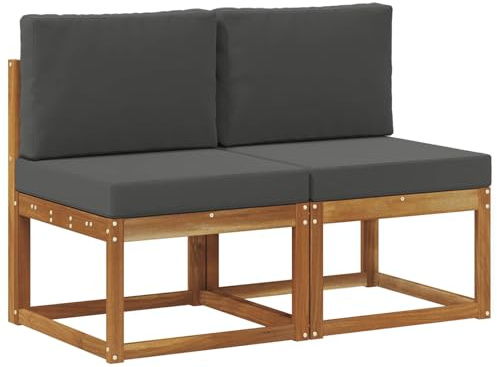 vidaXL 2 Stück Outdoor Mittelsofa Massivholz Akazie