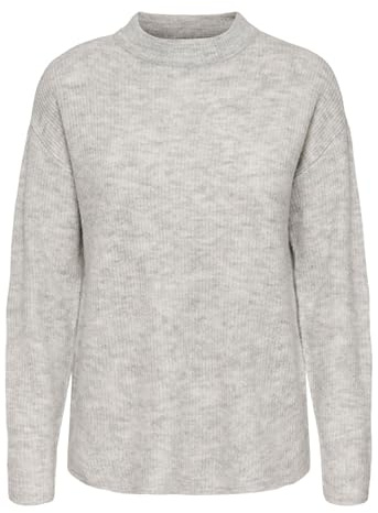 ONLY Damen Strickpullover Grau xx_l | Normal geschnitten fit, Langarm, Casual, Bei max. 30 grad im schongang waschen