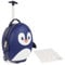 boppi Tiny Trekker Leichter Kinderreisetrolley zum Ziehen mit Rädern in Handgepäckgröße (17 Liter Fassungsvermögen) - Pinguin Blau