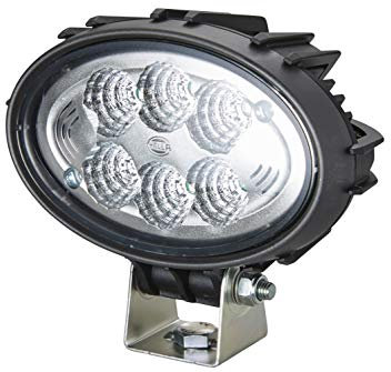 HELLA 1GA 996 761-111 LED-Arbeitsscheinwerfer - Oval 100 Compact - 12/24V - 1850lm - geschraubt/Anbau - schwenkbarer Montagebügel - weitreichende Ausleuchtung - Stecker: DEUTSCH Stecker