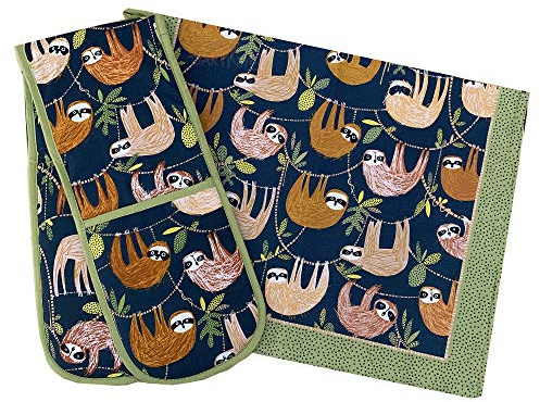 Darthome Ltd Ulster Weavers Geschirrtuch, zum Aufhängen um Faultier/Faultier/Küchenhandtuch, Baumwolle, Baumwolle, blau, 2er-Set