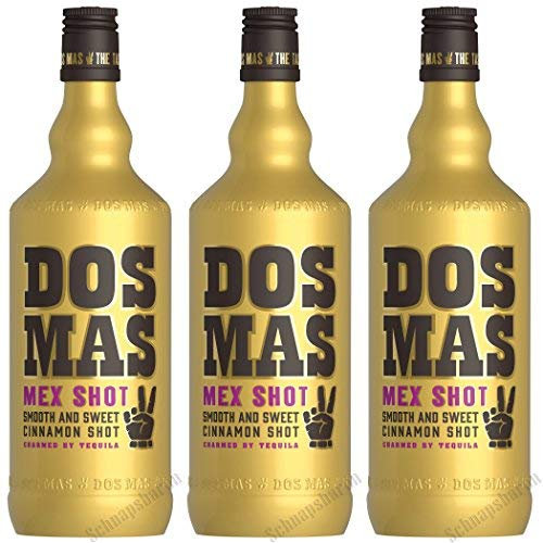Dos Mas Mex Shot Zimtlikör verfeinert mit Tequila 700ml 3er Pack