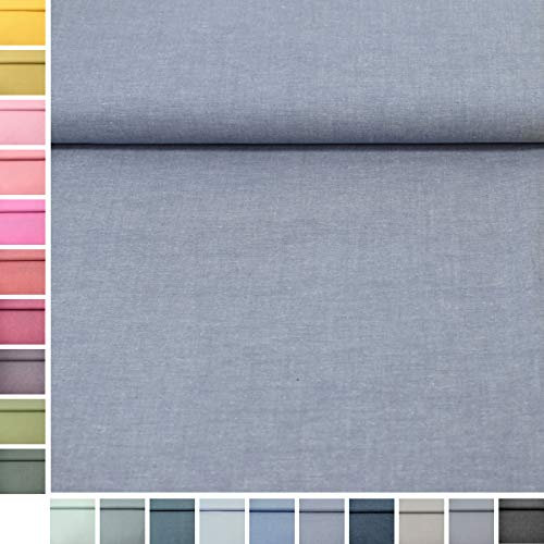 MAGAM-Stoffe Mona Uni Kinder Baumwollstoff Oeko-Tex Meterware 50cm (16. Alt-Blau)