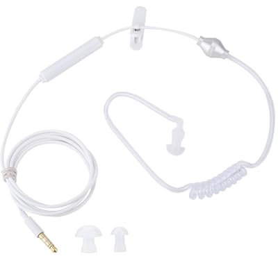 Queen.Y In-Ear Headsets Air Tube Security Ohrhörer Anti-Strahlung Luftschlauch Sicherheit Ohrhörer Kabel Kopfhörer mit Mikrofon für Ios für Android(weiß)