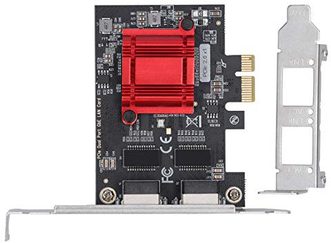 Annadue pour Carte réseau Gigabit Intel-82576EB, Carte réseau Serveur Double Port TXA094 PCI-E 82576-T2, avec Dissipation Thermique Rapide.