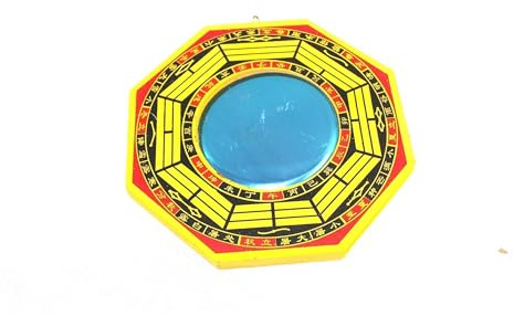 Hijet Feng Shui Traditioneller Vastu Bagua Spiegel - Gelb, Rot, Schwarz konvexe Wandbehang für positive Energie, Schutz vor Bösen, Glück