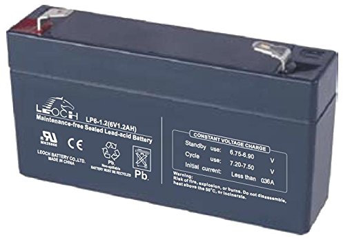 BATTERY, LEAD ACID, AGM, 6V 1.2AH | Rechargeable Batteries By LEOCH - LP6-1.2