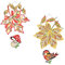 Plauener Spitze Fensterbild Fensterbild Herbstblätter 2er-Set, farbig, je 11 x 18 cm, Plauener Spitze Fensterdeko Fensterschmuck Bilder Handarbeit Deko Fenster