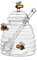 BYNYXI Glas Honigtopf, 260ML Honigglas mit honiglöffel und Deckel Honigbehälter Transparentes Honigglas Biene Honigdose Honigspender Borosilikatglas Honigtopf zum Servieren von Honig und Sirup