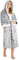 CityComfort Vestaglia Donna Invernale in Pile (Grigio/Bianco, M)