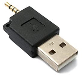 System-S Audio USB Adapter 2,5mm Klinke Stecker zu 2.0 Typ A Stecker AUX Kabel in Schwarz