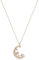 Einzelstück® Collier avec pendentif lune et étoiles - En argent sterling 925 plaqué or 18 carats - Pierres de zircone - Hypoallergénique et sans nickel, Argent sterling