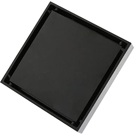 Desagüe De Suelo De Ducha Cuadrado, Desagüe De Suelo De Rejilla con Cubierta Extraíble, Filtro Recogedor De Pelo De Acero Inoxidable para Baño(Negro)