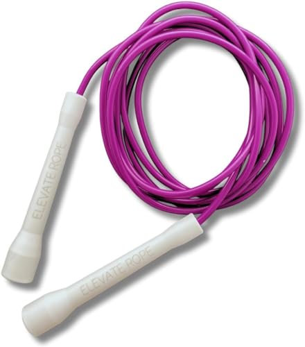 Elevate Rope Cuerda de velocidad profesional, cuerda de saltar ajustable de 3 m, PVC de 5 mm con núcleo de nailon para cardio (Fuchsia 3)