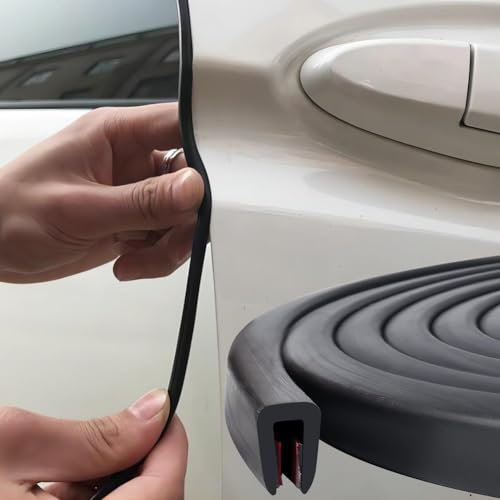 Autotür Kantenschutz Blech Gummi Kantenschutzprofil - 1.5mm x 3m Türkantenschutz Selbstklebend Schwarz U-Form, für Bleche, Autotüren, Luke, Tischecken (Schwarz, 3M)