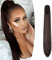 Gairyan 60cm Pferdeschwanz Haarteil Zopf Extensions Lang Glatt Klammer Claw Clip in Ponytail Extensions Synthetik Haare Extensions Gerade Haarteil Haarverlängerung für Frauen (Mittel braun)