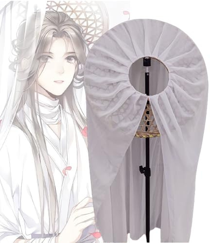Tian Guan Ci Fu Bambushut Anime Xie Lian Facepiece verschleiert antiker Stil Fischerhut Ritterschleier transparenter Eimerhut Cosplay Requisiten