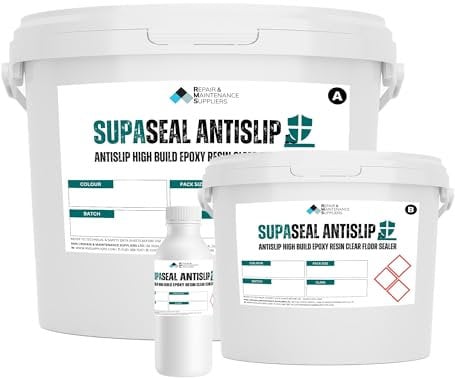 RMS Supaseal Antislip – Textured Clear Epoxy Resin UV Resistant Sealer | High-Build Protective Coating for Concrete, Wood, Tile & Natural Stone | Ideal for Garage, Decking, Workshop & Warehouse Floors