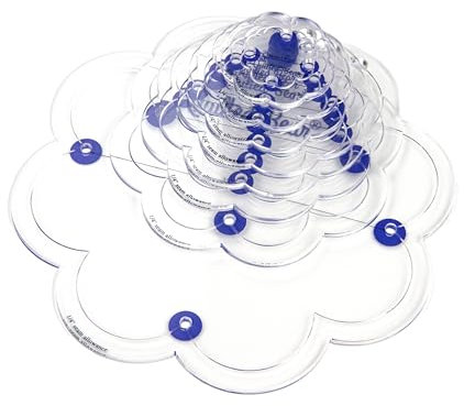 The Quilted Bear 8 rutschfesten transparenten Acryl-Schablonen (Blume) – zum Nähen, Quilten, Patchwork, Basteln, Nählineal – 4 Formen erhältlich, 0,75–3 Zoll, präzise und langlebig. Nahtzugabe