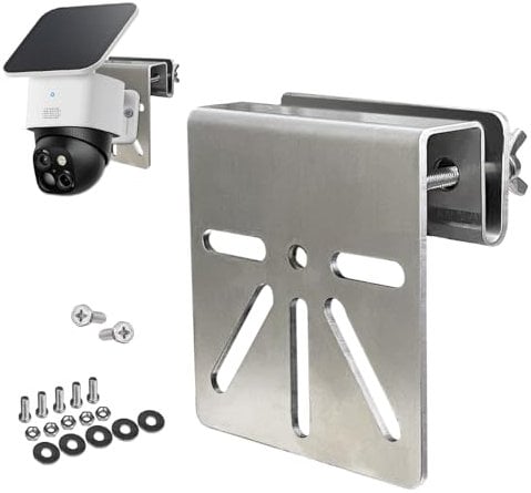 WiTi Dachrinnenhalterung aus Edelstahl für Eufy Security SoloCam S340, Solar-Sicherheitskamera-Halterung, Anti-Rost-Schrauben, keine Bohr-Installation, kompatibel mit IP-PTZ-DomeCameras im Freien