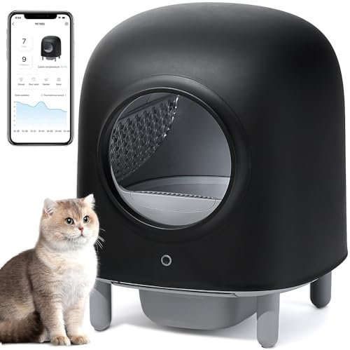 Selbstreinigende Katzentoilette mit 65L Kapazität, Abnehmbarem Sandkontrollkasten, APP-Steuerung und Sicherheitswarnung – Ideal für Mehrkatzenhaushalte