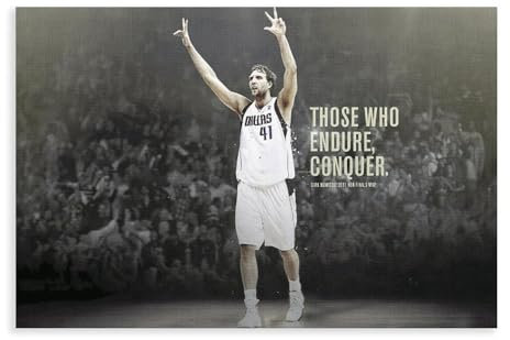 WANGCYJS Dirk Nowitzki Poster, Basketball, Foto, Leinwand, Poster, Wandkunst, Dekordruck, Bild Gemälde für Wohnzimmer, Schlafzimmer, Dekoration, ungerahmt: 30 x 45 cm