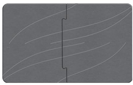 Yallmie Badematte Stein, 39 * 60cm Diatomite Stone Bath Mat Faltbar Steinmatte Badezimmer Kieselgur Duschmatte Stein, Grau Kieselgur Badematte Duschvorleger Schnelltrocknend für Bad und Küchentheke