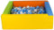 Velinda Piscine à balles carrée avec 300 balles, Cuir écologique, 5 éléments (Couleur de la Piscine/de balles: Jaune, Vert, Bleu, Orange/Blanc, Bleu Clair, Gris)
