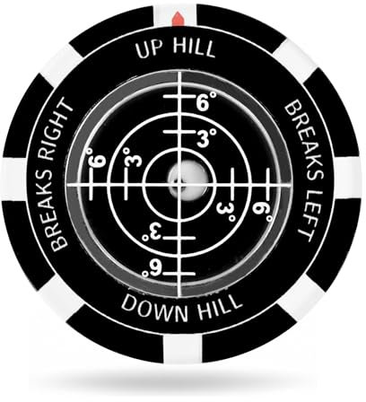 Niuoppy Golf Ball Marker with Bubble Level, Precision Golf Green Reader with Alignment Guide, Putting Alignment Marker for Slope Detection (Black)